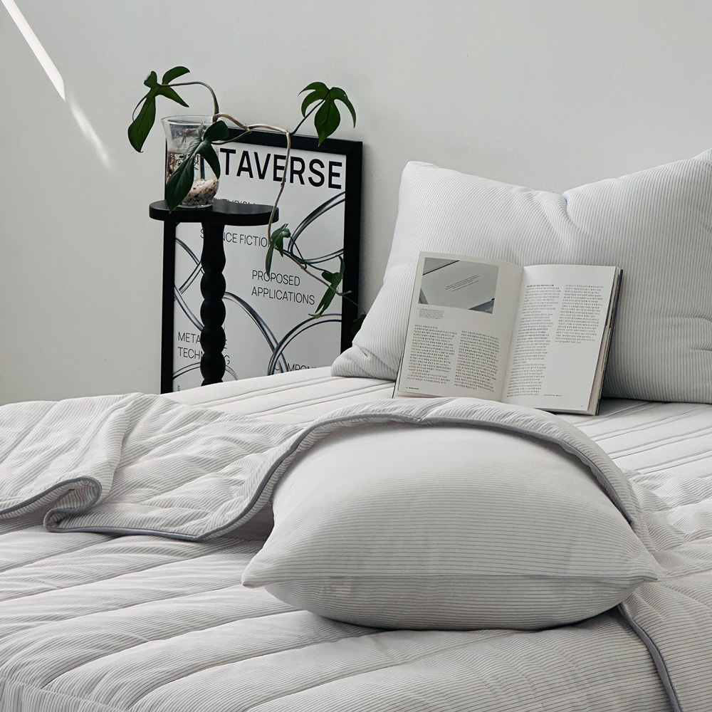 누비지오 부스터 냉감 브랜드 여름 홑이불 차렵이불 베개세트 SS