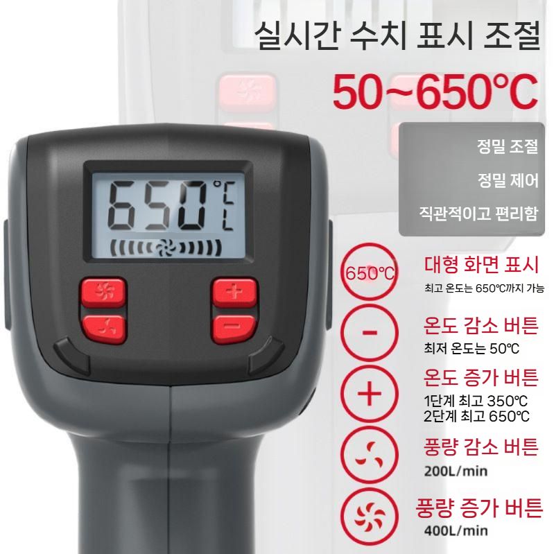 소형 히팅건 고출력 열송풍기 2000W 세트 - 상세 이미지 3