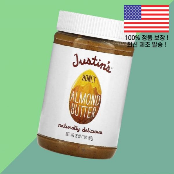 저스틴 너트 버터 꿀 허니 아몬드 16온스 454g Justins Nut Butter Honey Almond 16oz : 투어포드