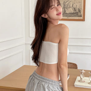 핑크앤다이아 실리콘처리 쫀쫀 골지 튜브탑 오프숄더브라 스트랩리스 끈없는 ... 착용 후기 | 사이즈/핏 총정리 - 상품 이미지 3