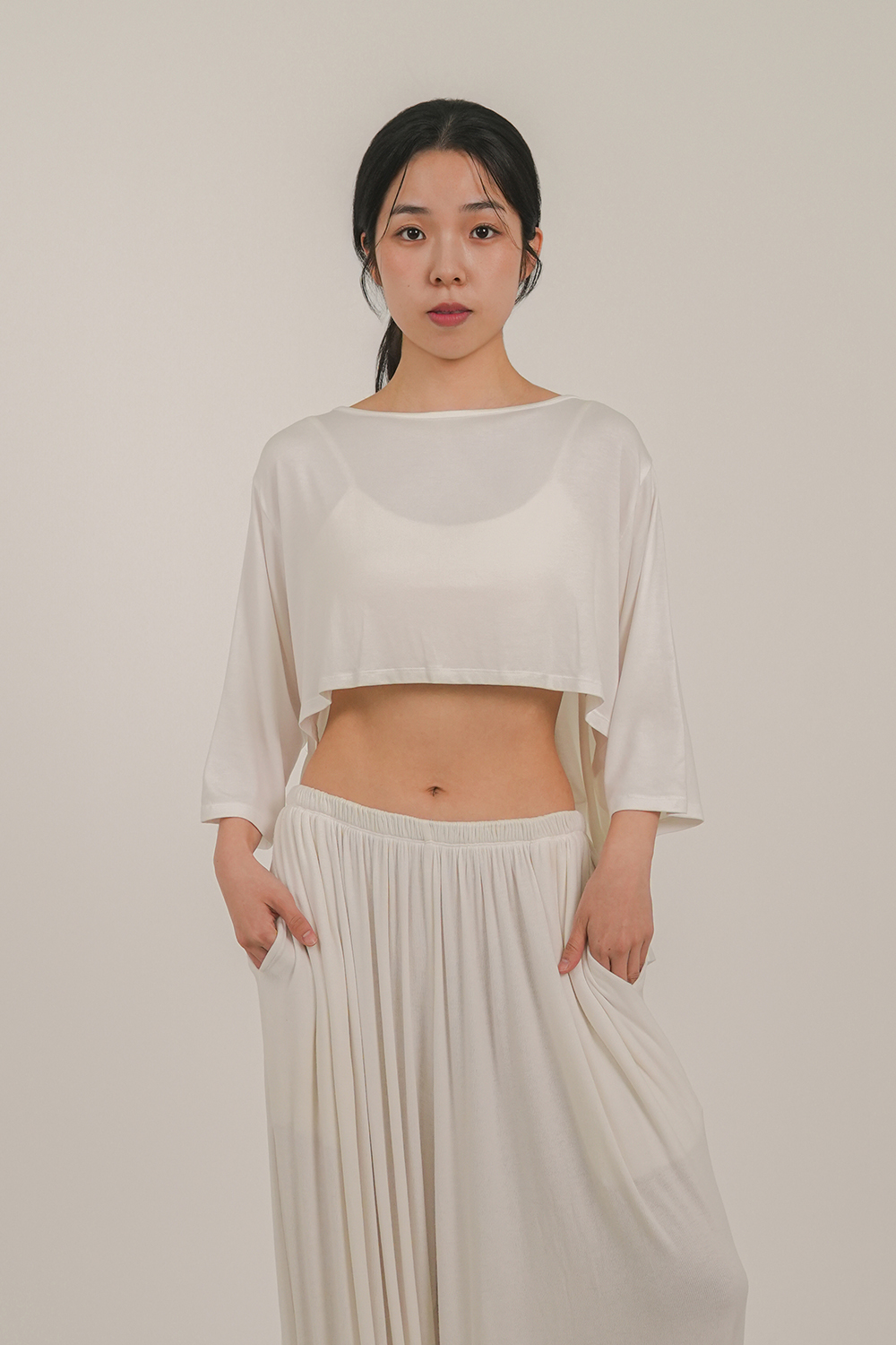 [에스라티] 소함소함 요가 커버업 티셔츠 투웨이 여성 요가복 필라테스복장 상의 하타 - 상세 이미지 3