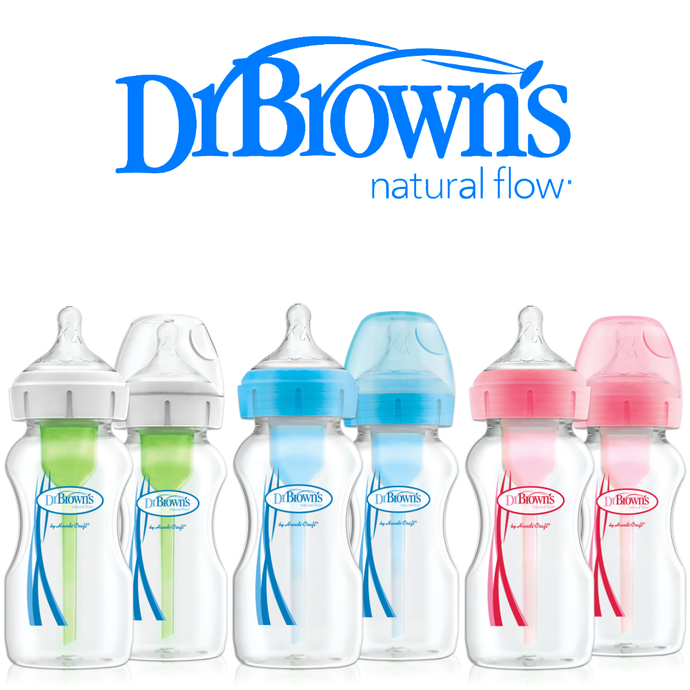 닥터브라운 오피셜 / PP 컬러 젖병 와이드넥 270ml 2개, 1단계 젖꼭지 포함 - 상품 이미지