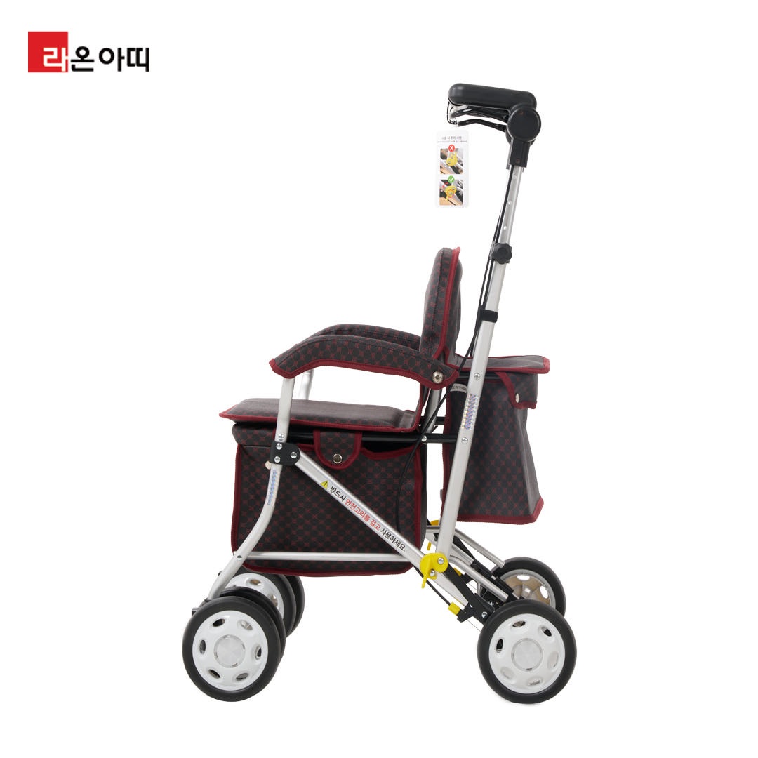 라온아띠 튼튼한 할머니 유모차 실버카 외출용 안전한 노인 보행기 KCS-388 - 상세 이미지 4