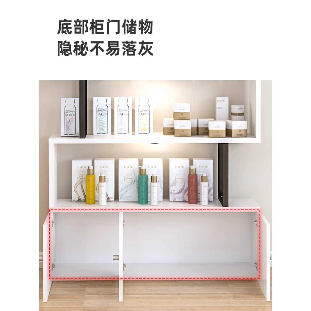살롱 진열장 장식장 헤어샵 네일샵 화장품 선반 3단 80x30x111 - 상세 이미지 4