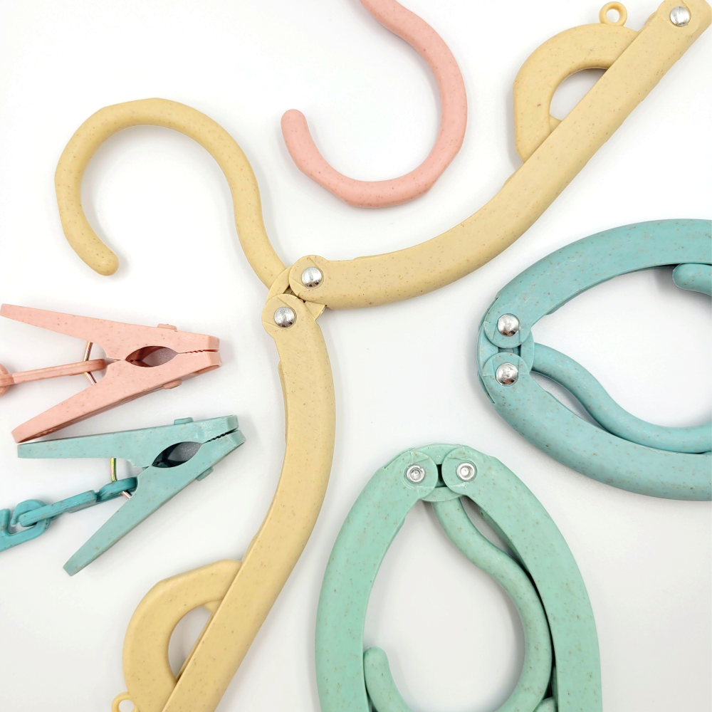 여행용 옷걸이 휴대용 접는 집게 옷걸이 공간절약 접이식 옷걸이