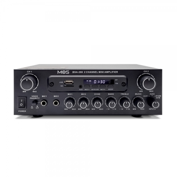 모스 MOS BSA-200 매장용 앰프 블루투스 USB AUX 10평 20평 소형160W - 상세 이미지 2