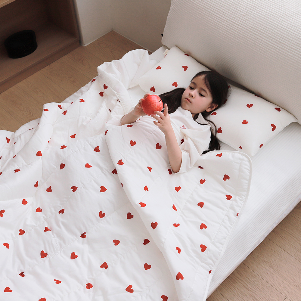 올포홈 달달하트 모달 듀라론 냉감 차렵이불 솜이불 양면 체온조절 키즈 유아 슈퍼싱글