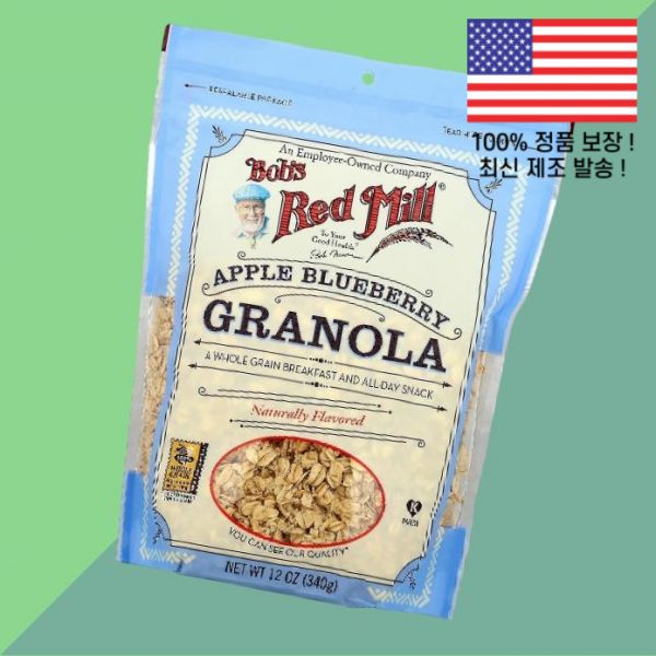 밥스 레드 밀 그래놀라 사과 애플 블루베리 12온스 340g Bobs Red Mill Granola Apple Blueberry 12oz : 투어포드