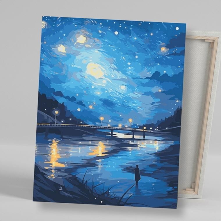 그림그리기 DIY 페인팅 명화 별 헤는 밤산책 40x50 : 단무지잡화