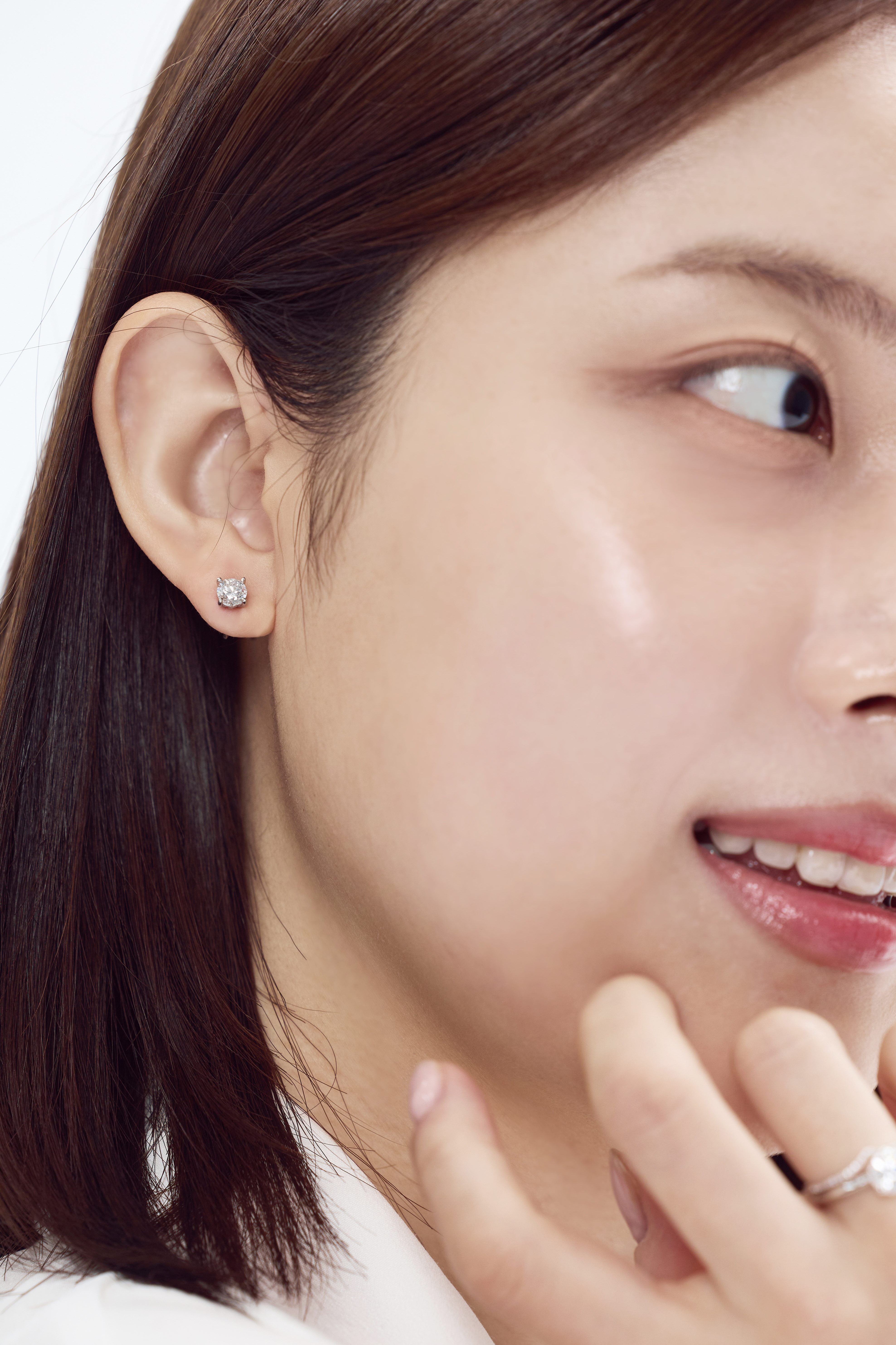 랩다이아 침귀걸이 4프롱 랩다이아몬드 최상급 3부 5부 1캐럿 14k 18k - 상세 이미지 4