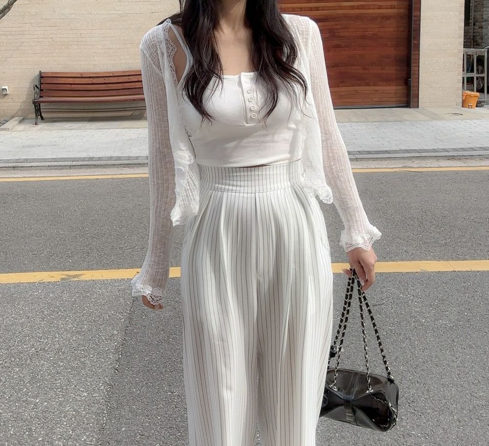 여리여리 레이스 버튼 시스루 가디건 브이넥 여름가디건 상세 이미지 19