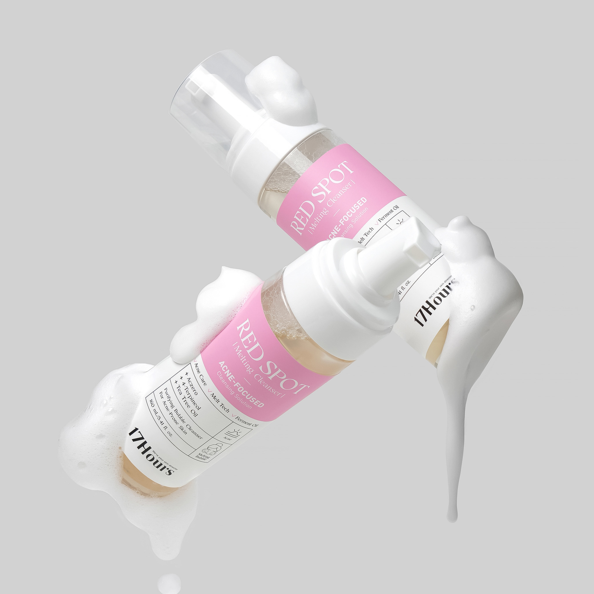 17아워즈 레드 스팟 멜팅 클렌저 160ml 살리실산 버블폼 - 상세 이미지 5