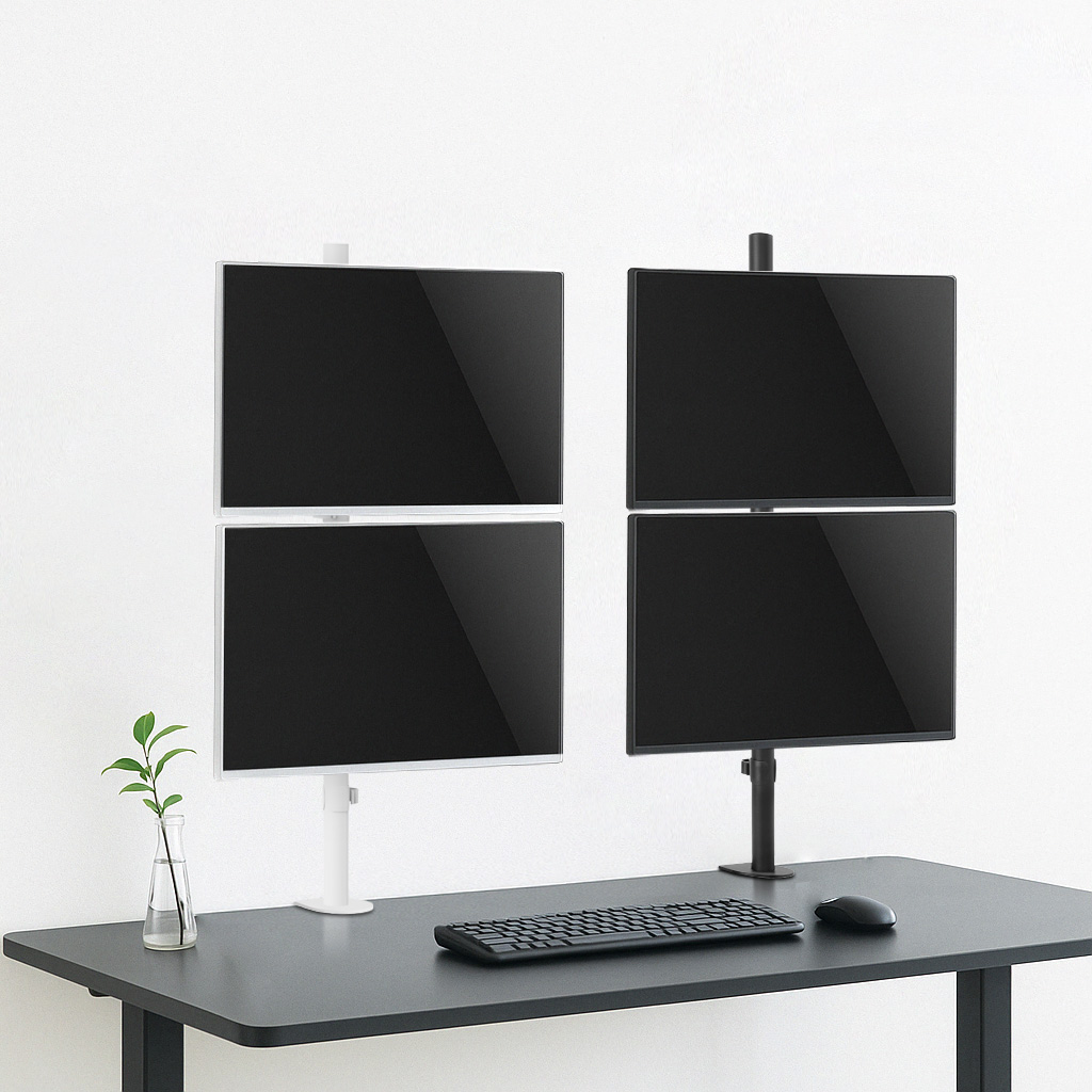 마운트뷰 클램프 상하 듀얼 모니터암 더블 모니터 거치대 긴 높은 위아래 수직