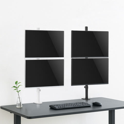 마운트뷰 클램프 상하 듀얼 모니터암 설치 이미지