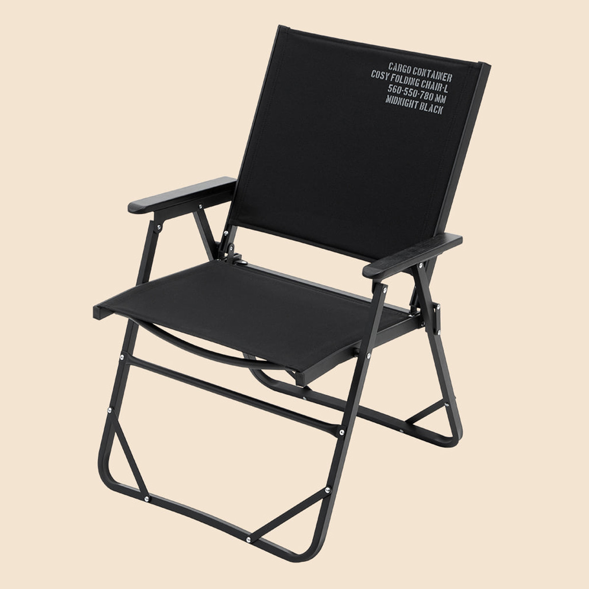 카고컨테이너 캠핑 의자 코지 폴딩 체어 L, 블랙, 1개