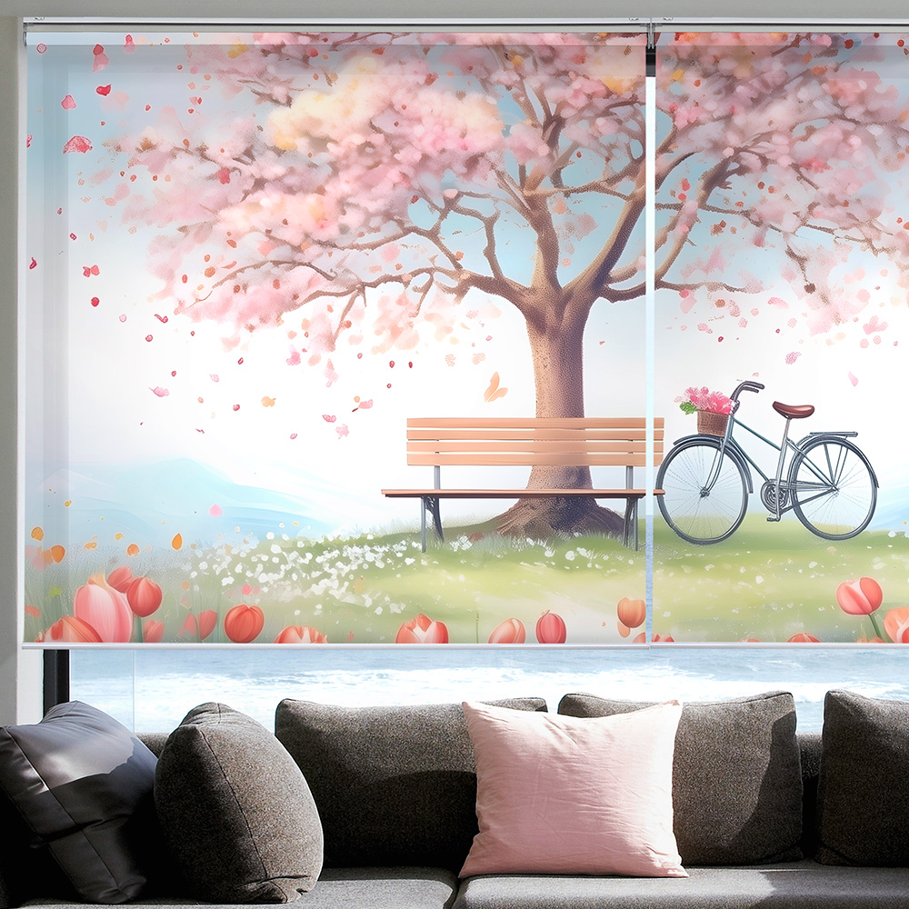 아라크네 롤스크린 아이방 실사 블라인드 아기방 창문 거실 나무풍경 30x30