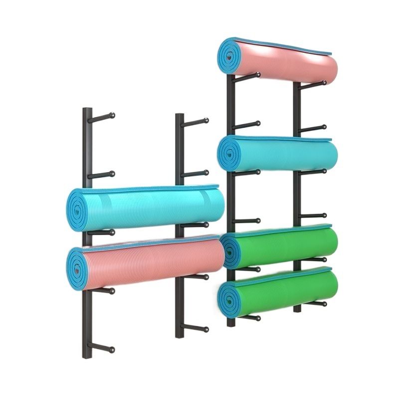 벽걸이 요가매트 정리 선반 거치대 블랙 30cm 2단 2개 1세트 - 상세 이미지 5
