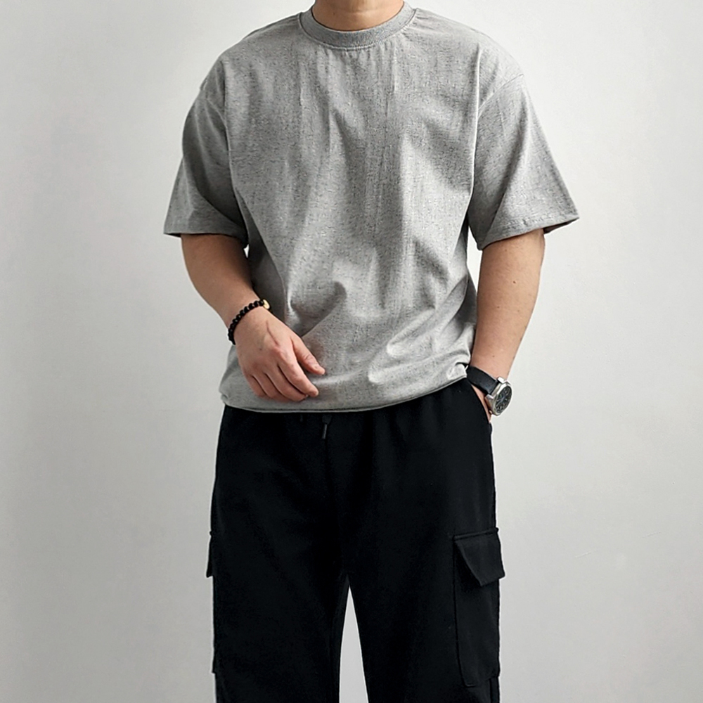 두꺼운반팔티 16수반팔 흰색면티 - 상세 이미지 4
