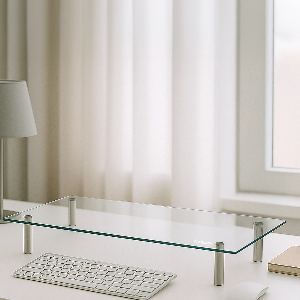 레토 강화유리 모니터 받침대 LMS-G06 모니터선반