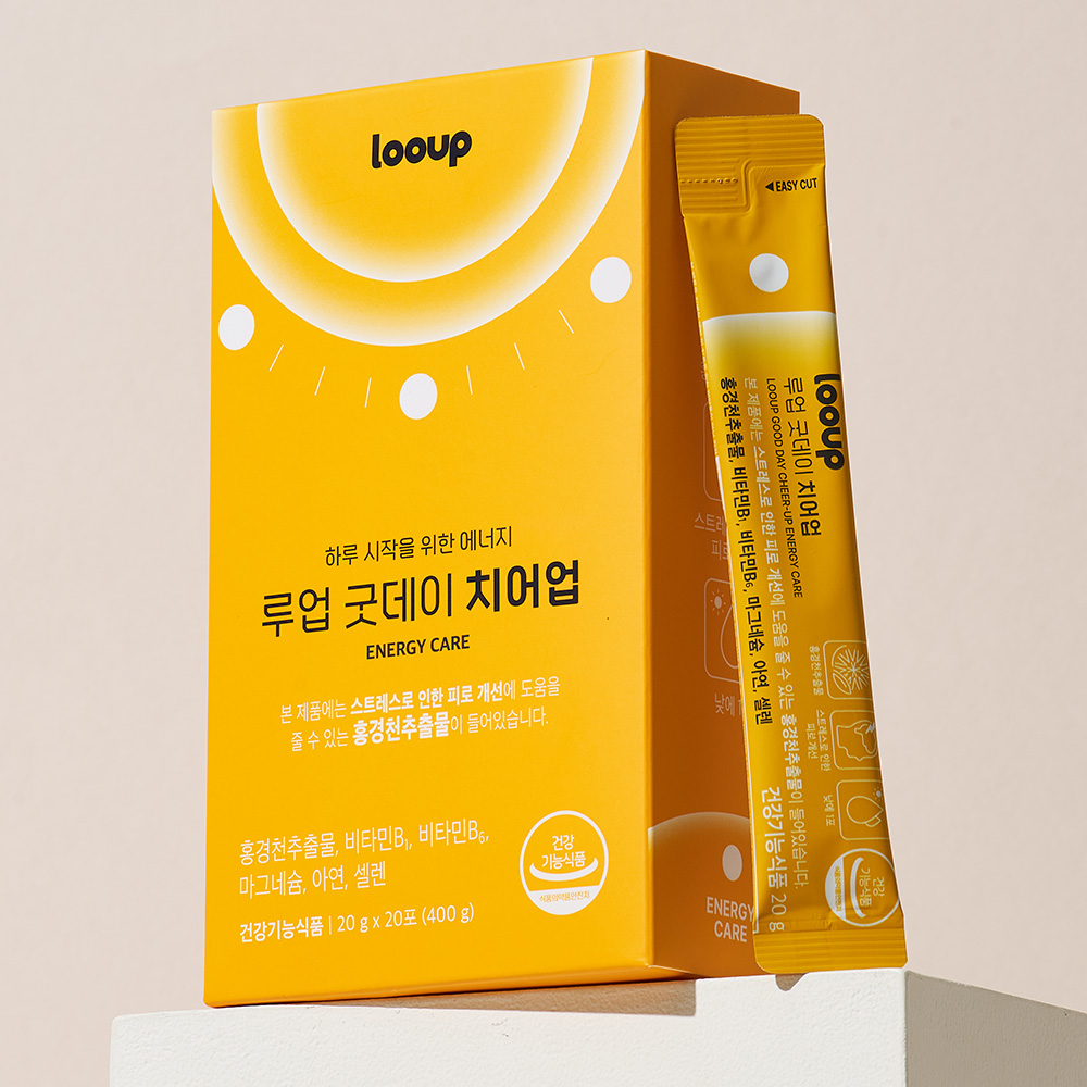 루업 굿데이 치어업 액상 스트레스 피로개선 홍경천추출물 비타민B 마그네슘 아연 셀렌 1box(20포) 제품 이미지