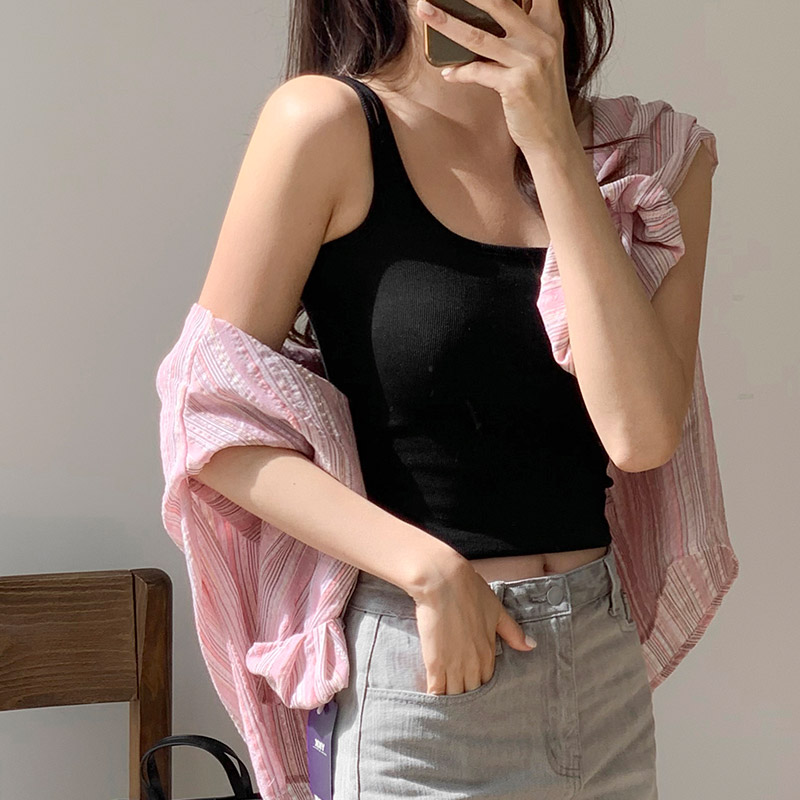 모렌트 잔골지 쫀쫀 이중끈 랍빠 캡 슬리브리스 ts4472 - 상세 이미지 5