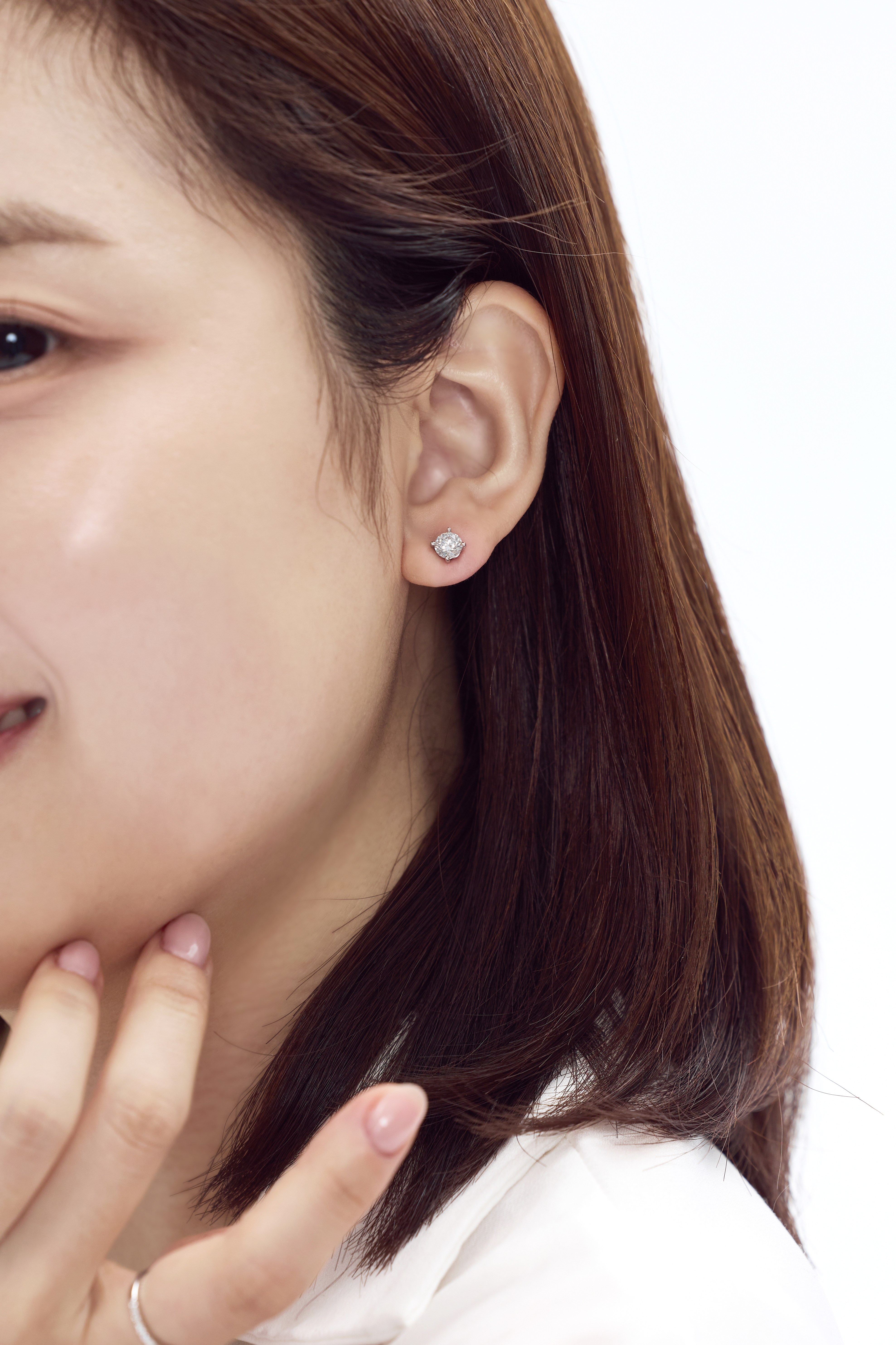 랩다이아 침귀걸이 4프롱 랩다이아몬드 최상급 3부 5부 1캐럿 14k 18k 이미지 7