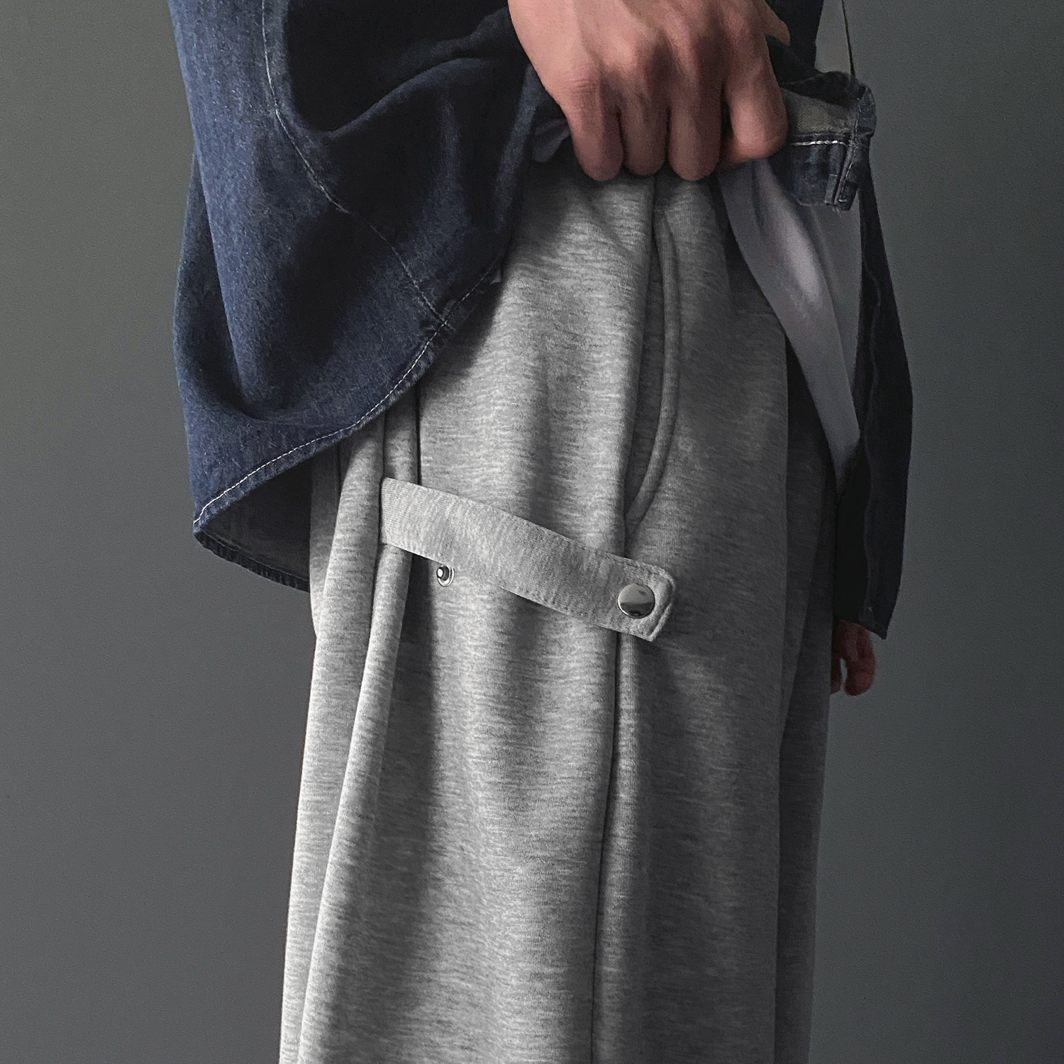 1+1 남자버뮤다팬츠 와이드반바지 회색반바지 벌룬팬츠 - 상세 이미지 5