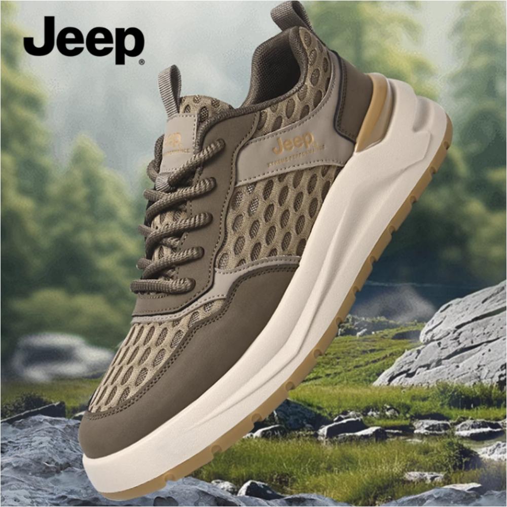jeep 지프 남성 여름 펀칭 메쉬 운동화 단화 에어 통풍 트레킹화 워킹화 조깅화 발편한 - 상품 이미지