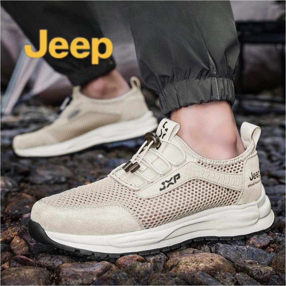 Jeep 여름 메쉬 운동화 스니커즈 펀칭 워킹화 트레킹화 미끄럼방지 경량 가벼운 부드러운 - 상품 이미지