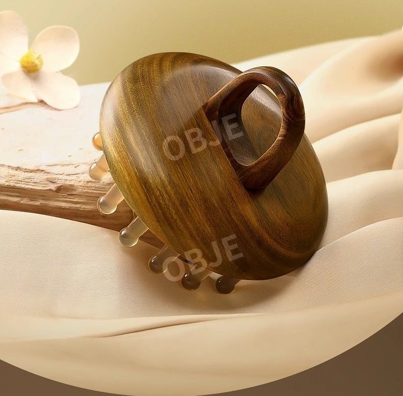백단향 괄사 소뿔 마사지 빗 한혜진 두피 마사지 경락 페이스 리프팅 모근 강화 순환 촉진 - 상세 이미지 3