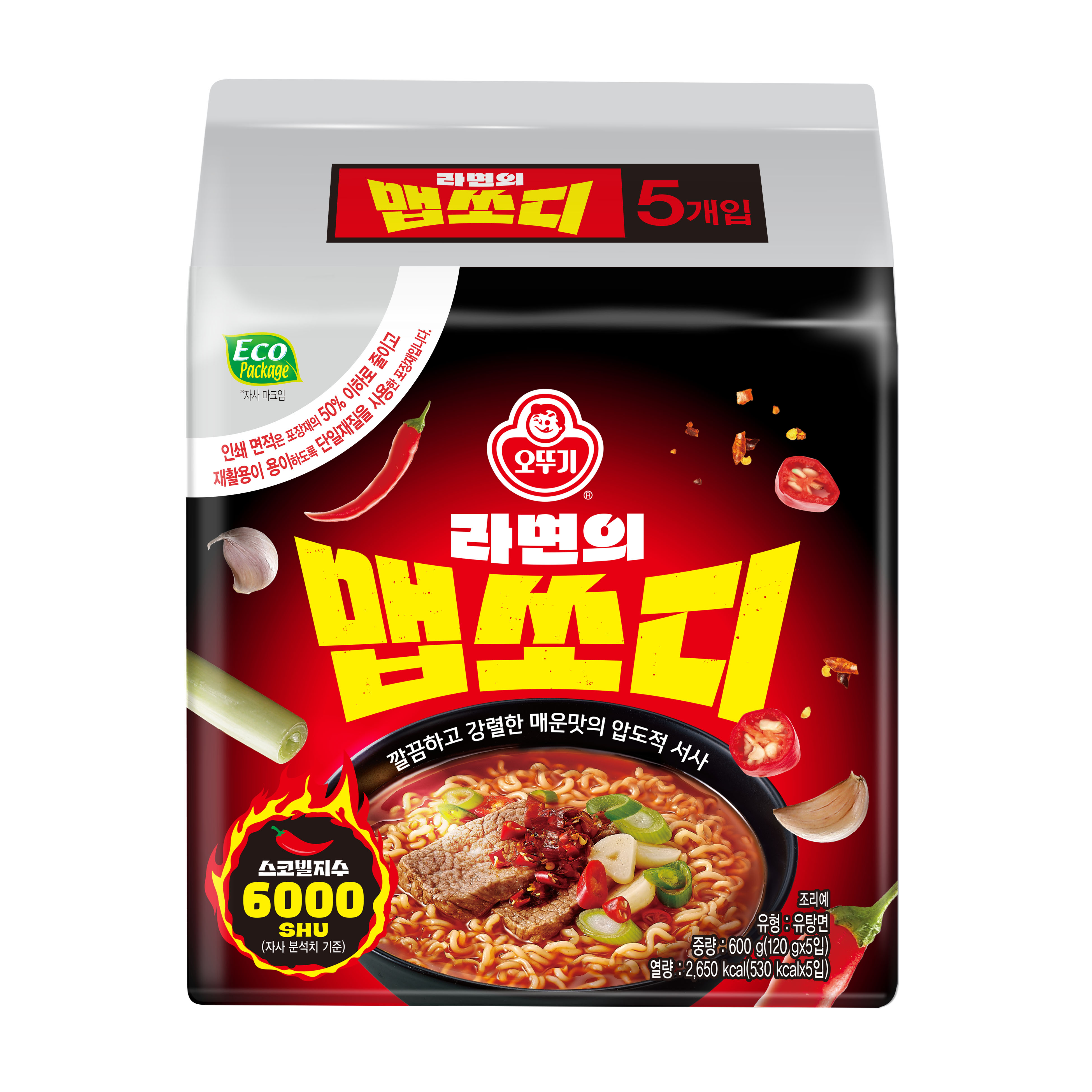 오뚜기 라면의 맵쏘디 120g 5개