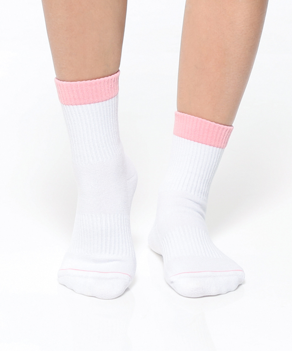 떰토 Baby Pink with Grip 스포츠 쿠션 크루삭스 무봉제 심리스 양말 - 상세 이미지 2