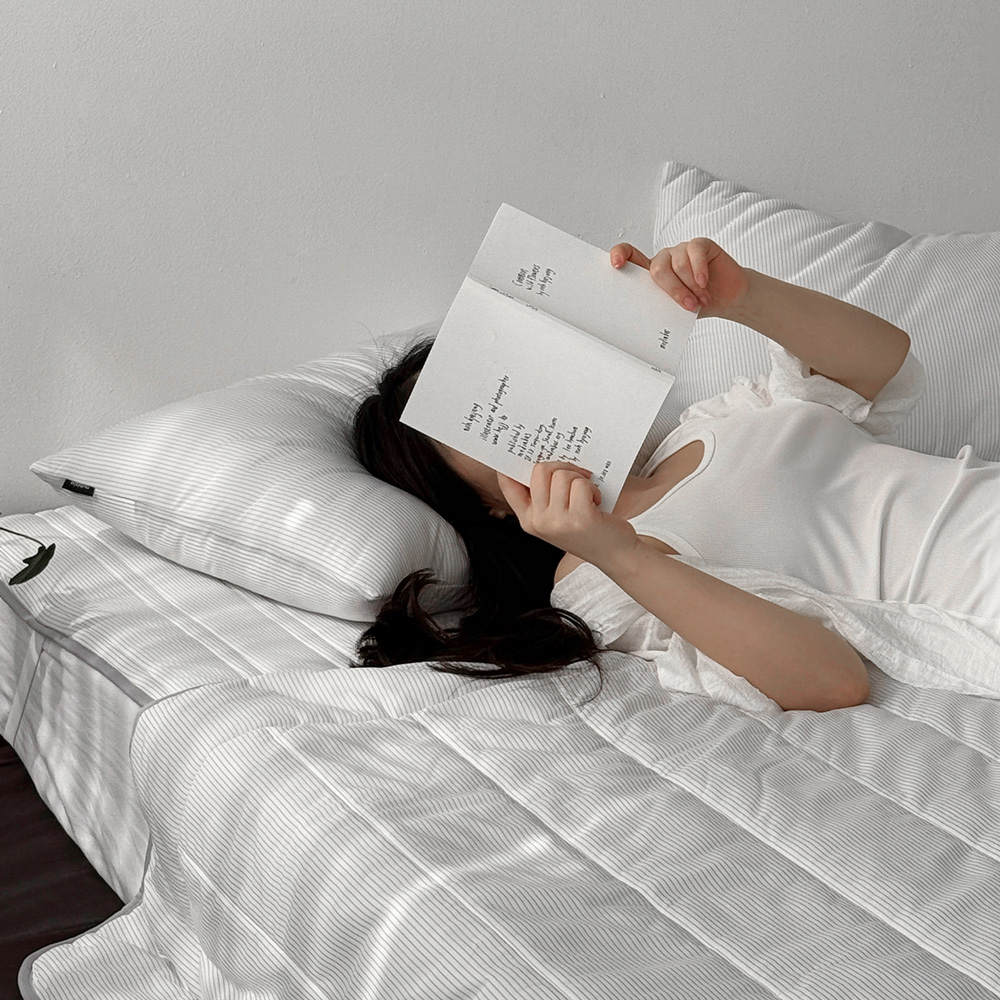 누비지오 부스터 냉감 브랜드 여름 홑이불 차렵이불 베개세트 SS