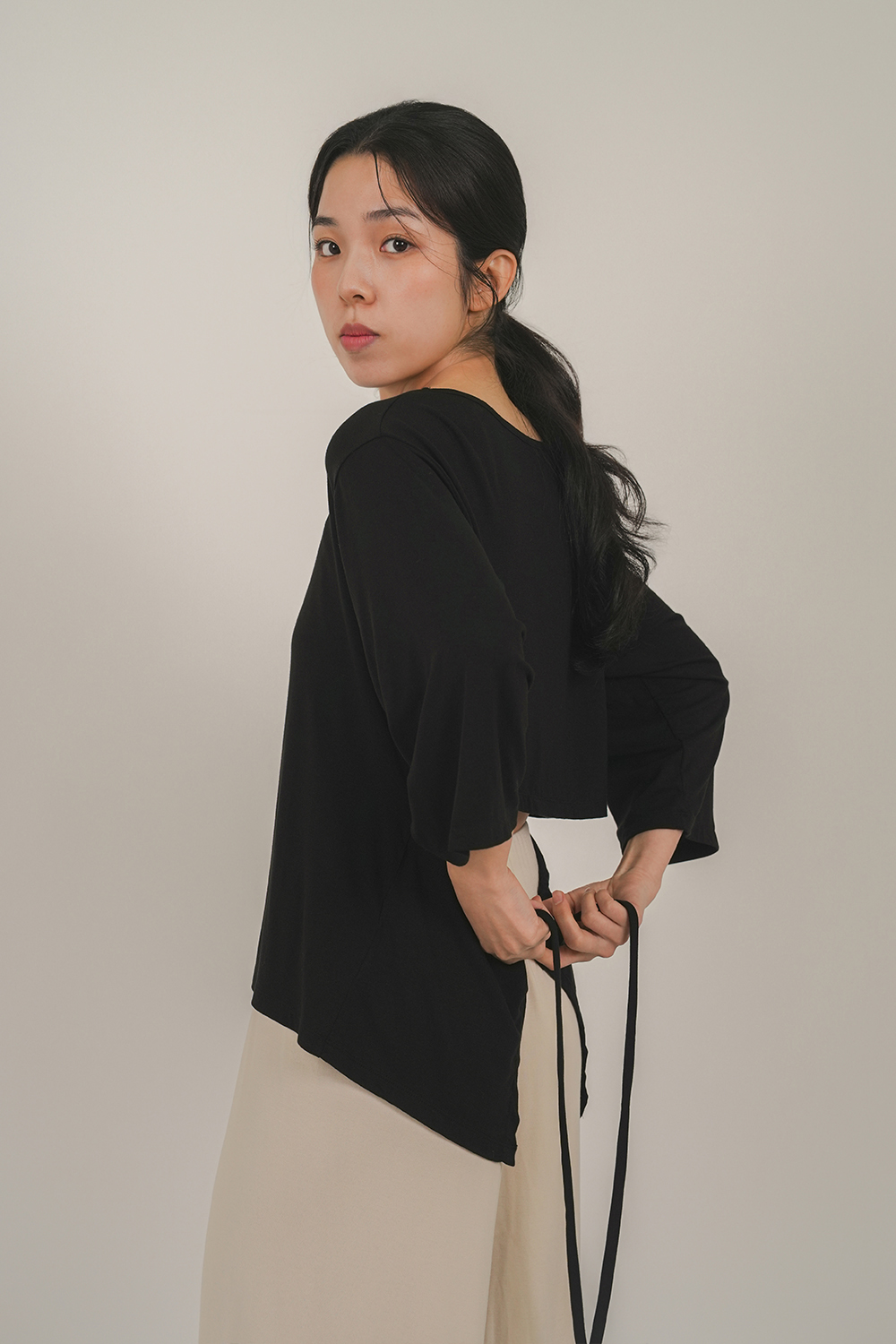 [에스라티] 소함소함 요가 커버업 티셔츠 투웨이 여성 요가복 필라테스복장 상의 하타 - 상세 이미지 2
