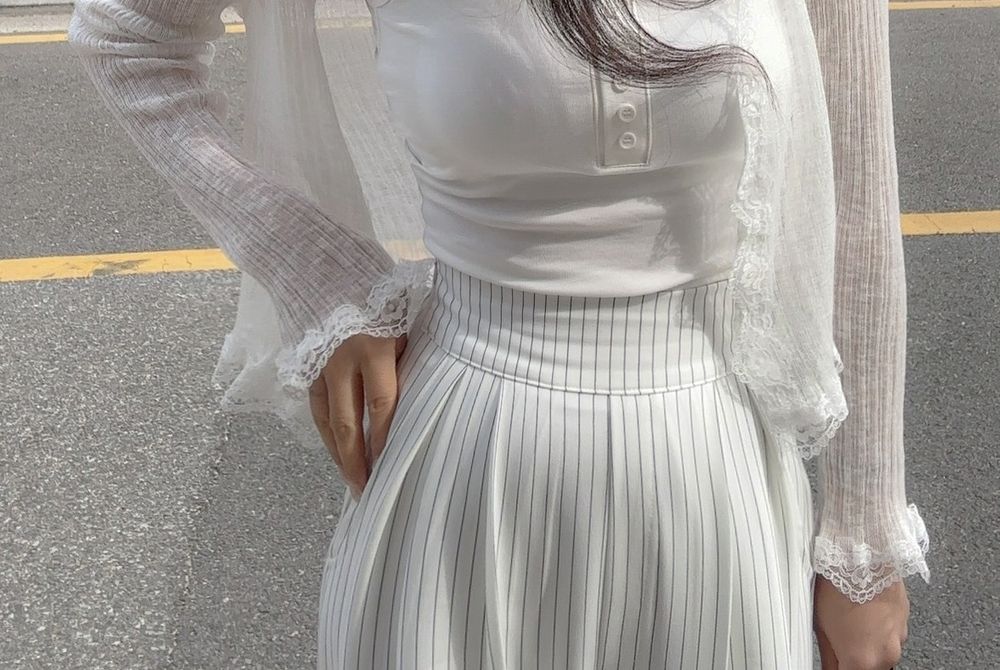 여리여리 레이스 버튼 시스루 가디건 브이넥 여름가디건 상세 이미지 27