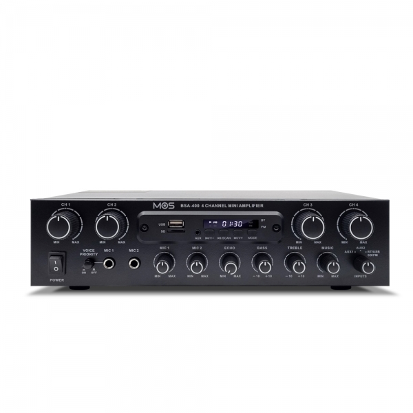 모스 MOS BSA-400 매장용 앰프 블루투스 USB AUX 10~20평 160W 4채널 - 상세 이미지 2