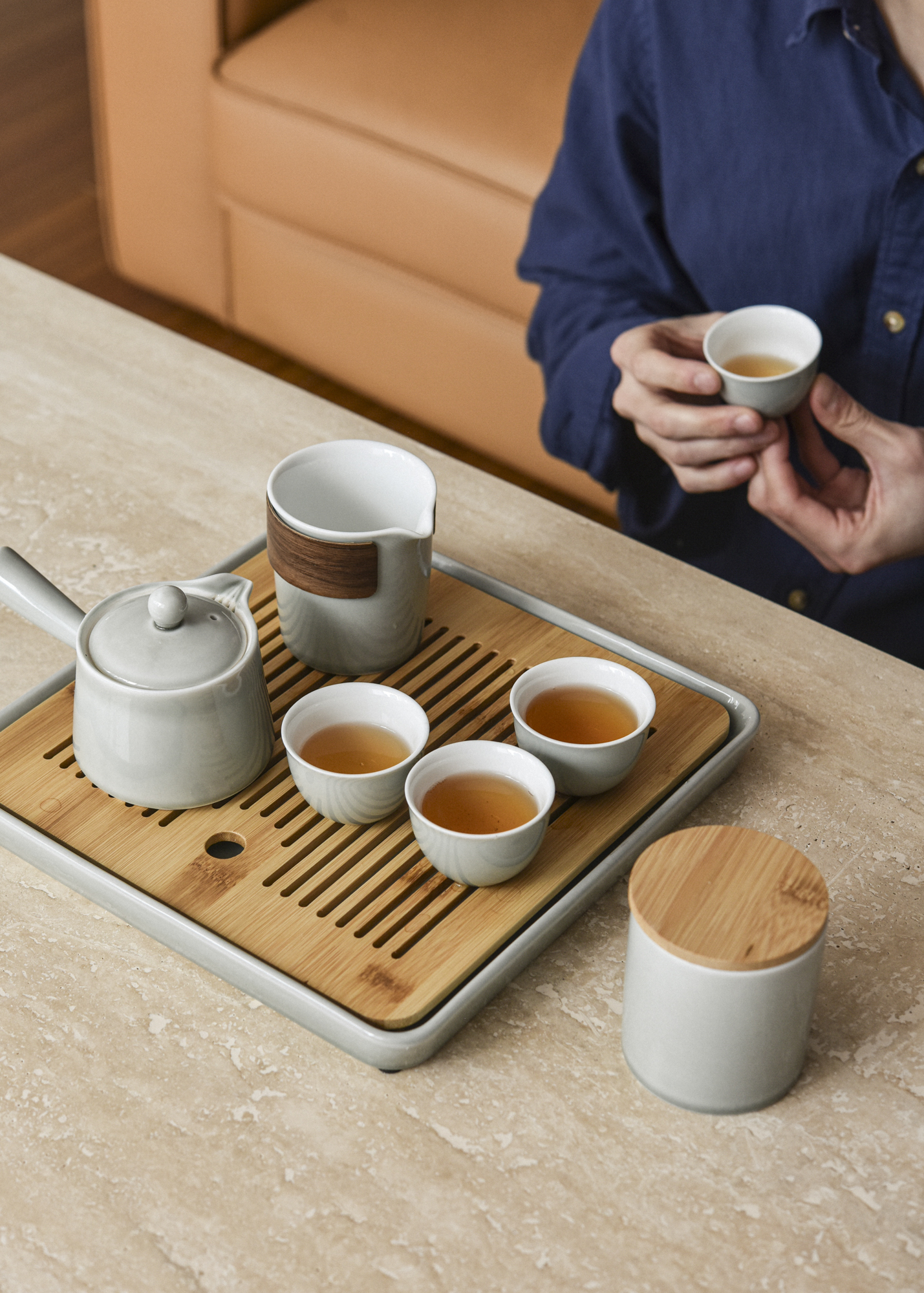 차분한 하루, 그레이 차판 다기 다도 세트