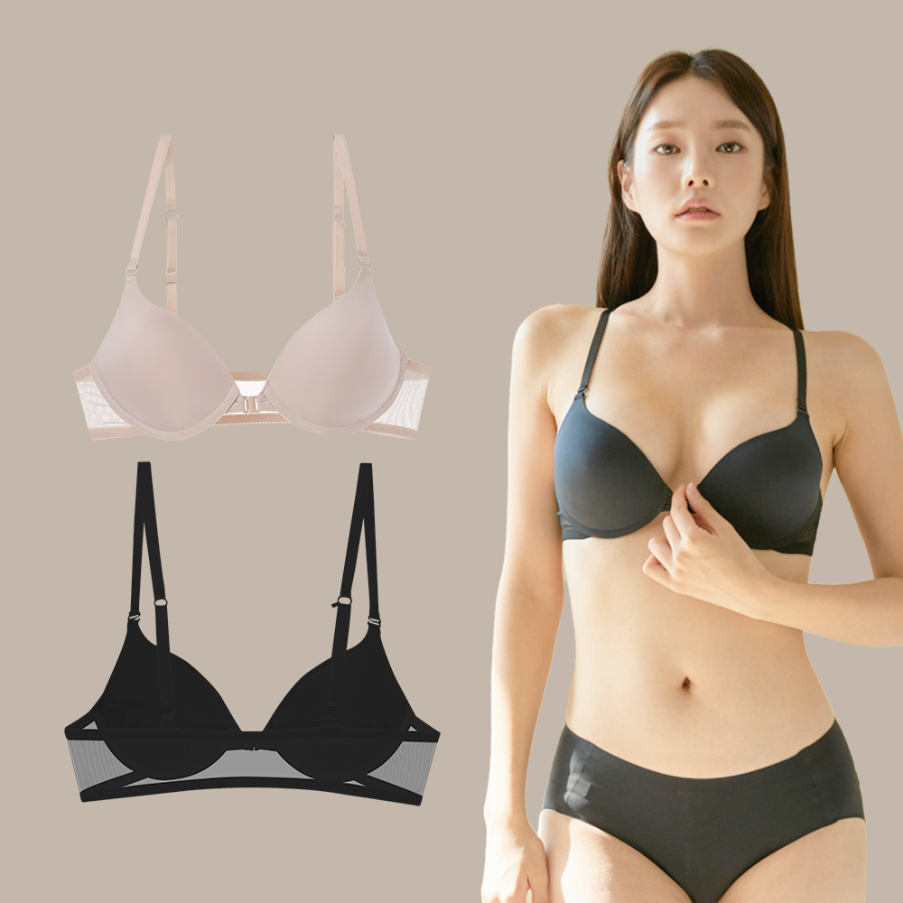 슬림9 베이직 앞후크 브라 2일팩 - 메인 이미지