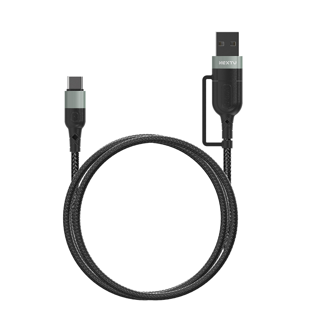 넥스트유 C타입 60W 초고속 충전 케이블 A타입 젠더 2in1 일체형1.2m ACC6126X