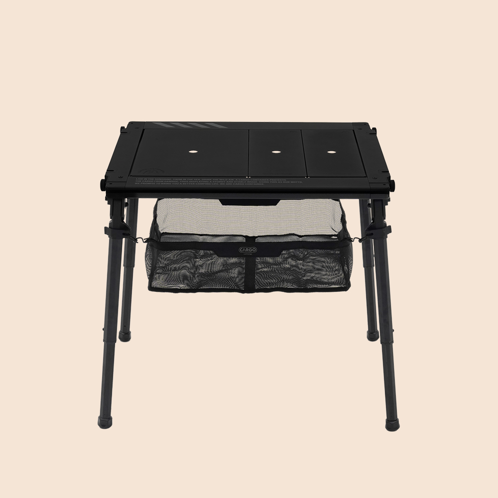카고컨테이너 컴포트 IGT 테이블 접이식 2유닛, 블랙