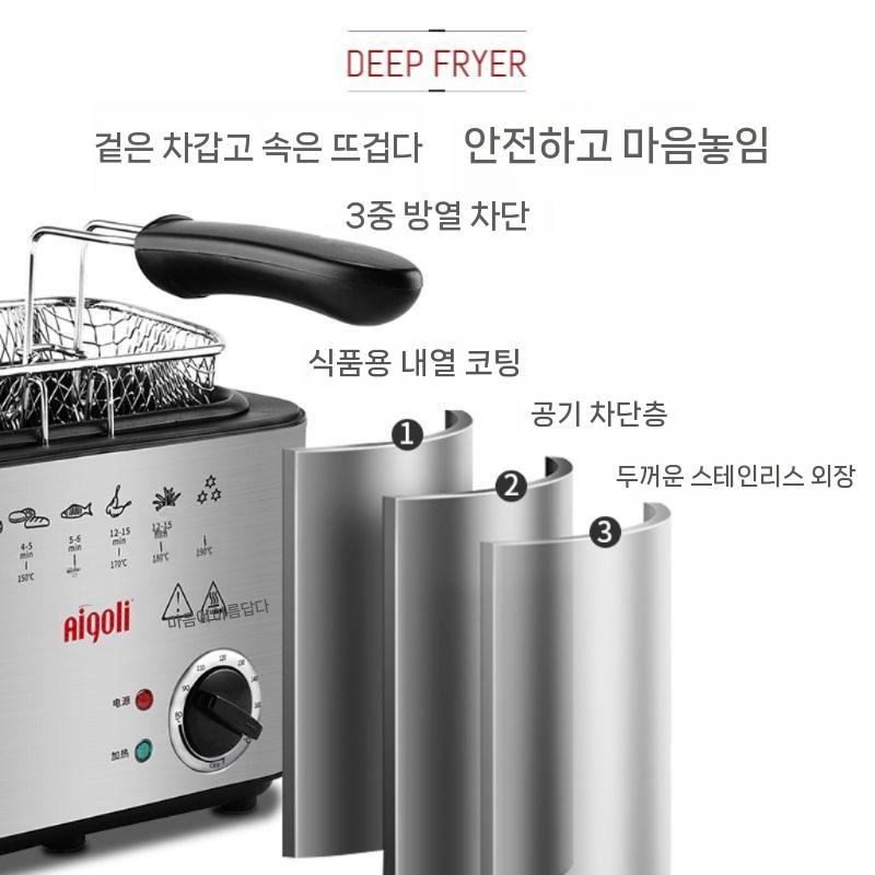 스마트 튀김기 가정용 자동 조리 편리한 사용 1.5L