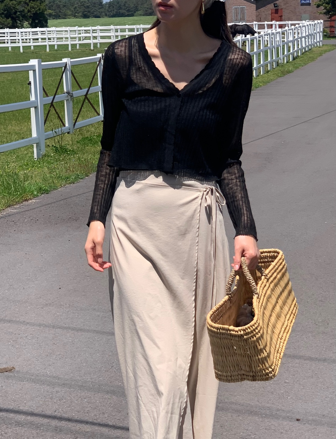 동화 시스루 봄 여름 레이어드 데일리 가벼운 골지 브이넥 기본 가디건(2color)