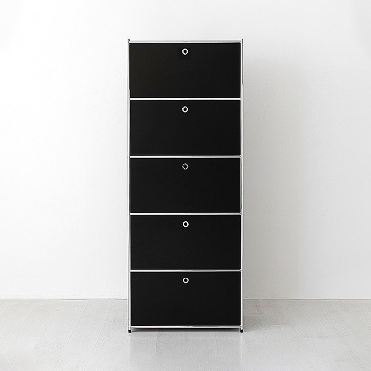 심플리 수납장 BC101 770x400x1960mm, 5단, 매트블랙 2398.2503 - 상품 이미지