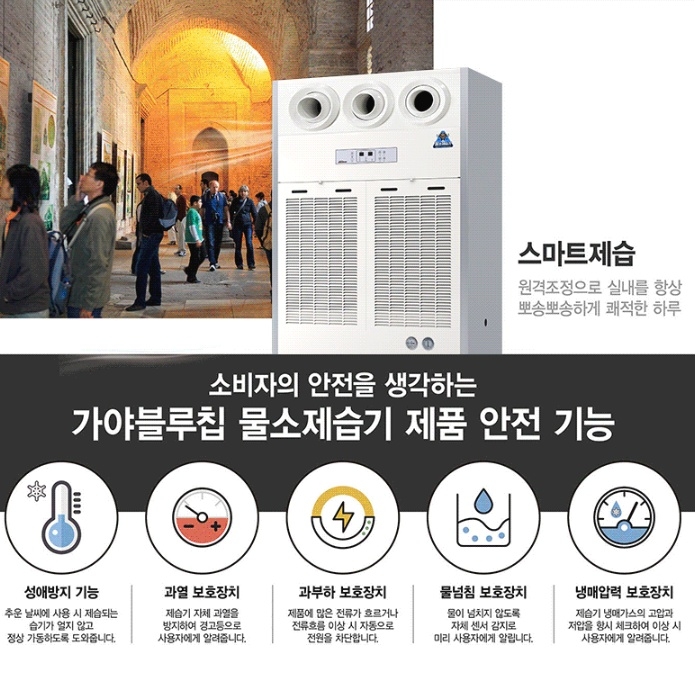 물류창고제습기 박물관 대용량 산업용제습기 860L 자연배수형 - 상세 이미지 4