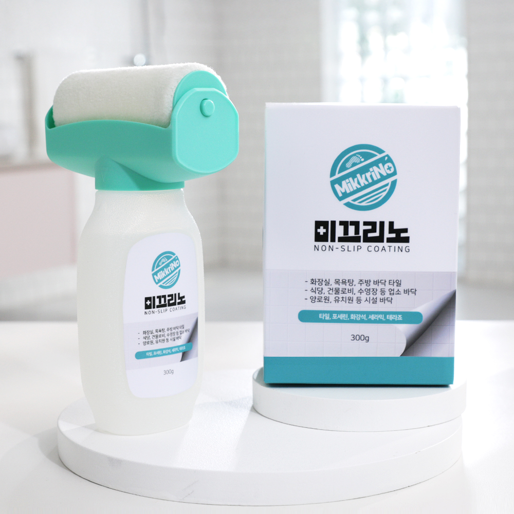 미끄리노 논슬립코트 화장실 욕실 베란다 타일 바닥 안티슬립 롤러형 미끄럼방지젤 300ml