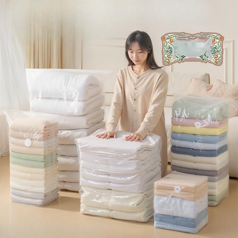 강력압축 대용량 진공 압축 가방 6P세트 투명 보관팩 의류 이불 보관 - 상세 이미지 2