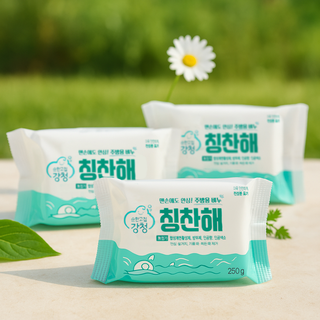 강청 무첨가(계면활성제) 칭찬해 주방비누 250g 식물성유지