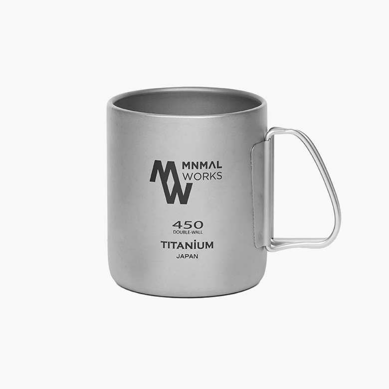 미니멀웍스 티타늄 더블 머그 경량 캠핑 머그컵 450ml, 티탄