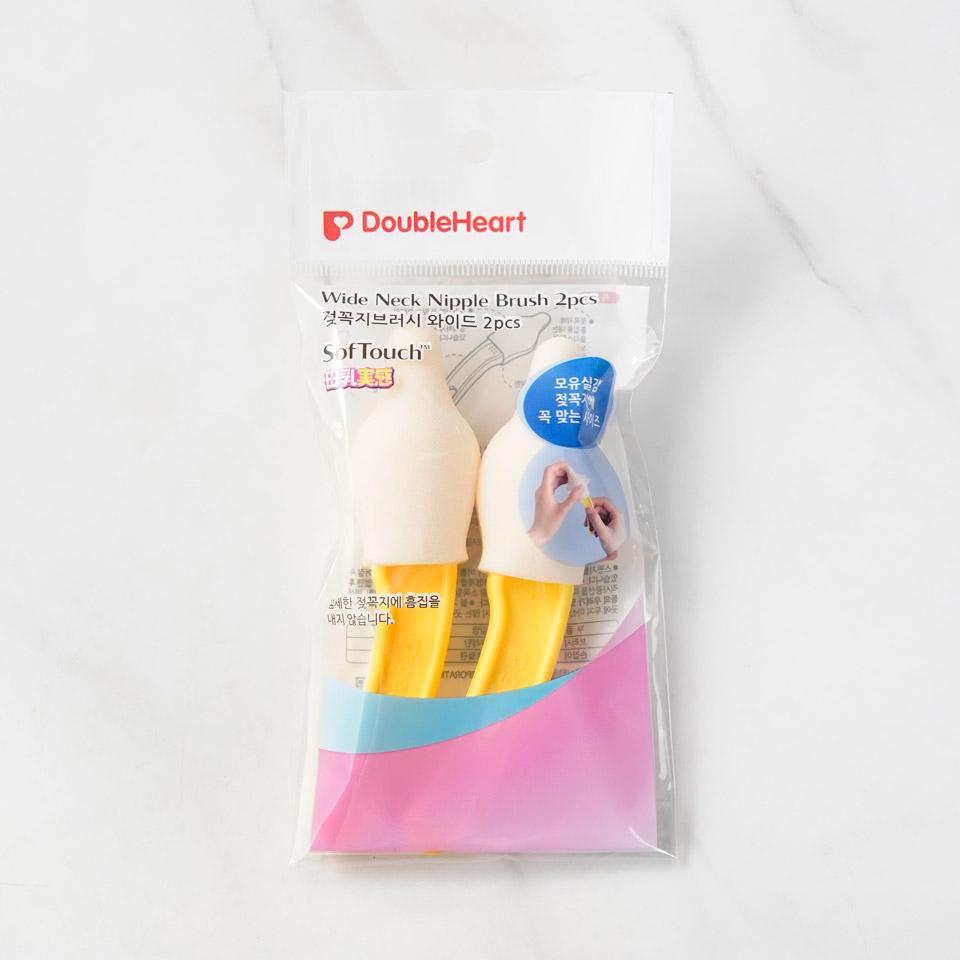 메가마트 더블하트 젖꼭지 브러쉬 와이드형 2개입(이이드형)