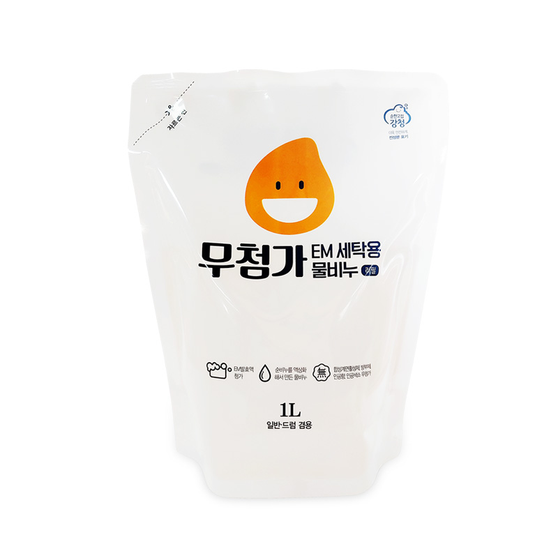 강청 EM 액상 세탁세제 드럼 일반용 1L 리필형 - 상세 이미지 2